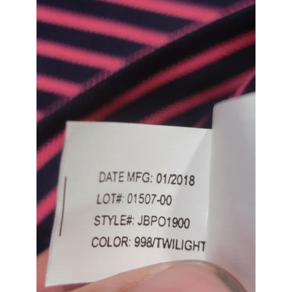 Johnnie-O Boys Striped Performance Polo Shirts Size 7 Lot of 2 Navy Pink Blue